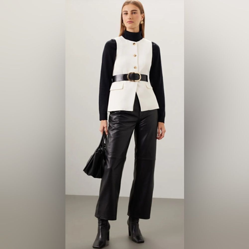 VEDA Black Leather Pants Size 4